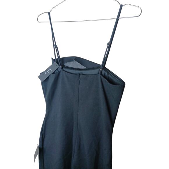 New Lulus Black Mini Dress Size M Party Bodycon Spaghetti Strap USA Made - Picture 10 of 14